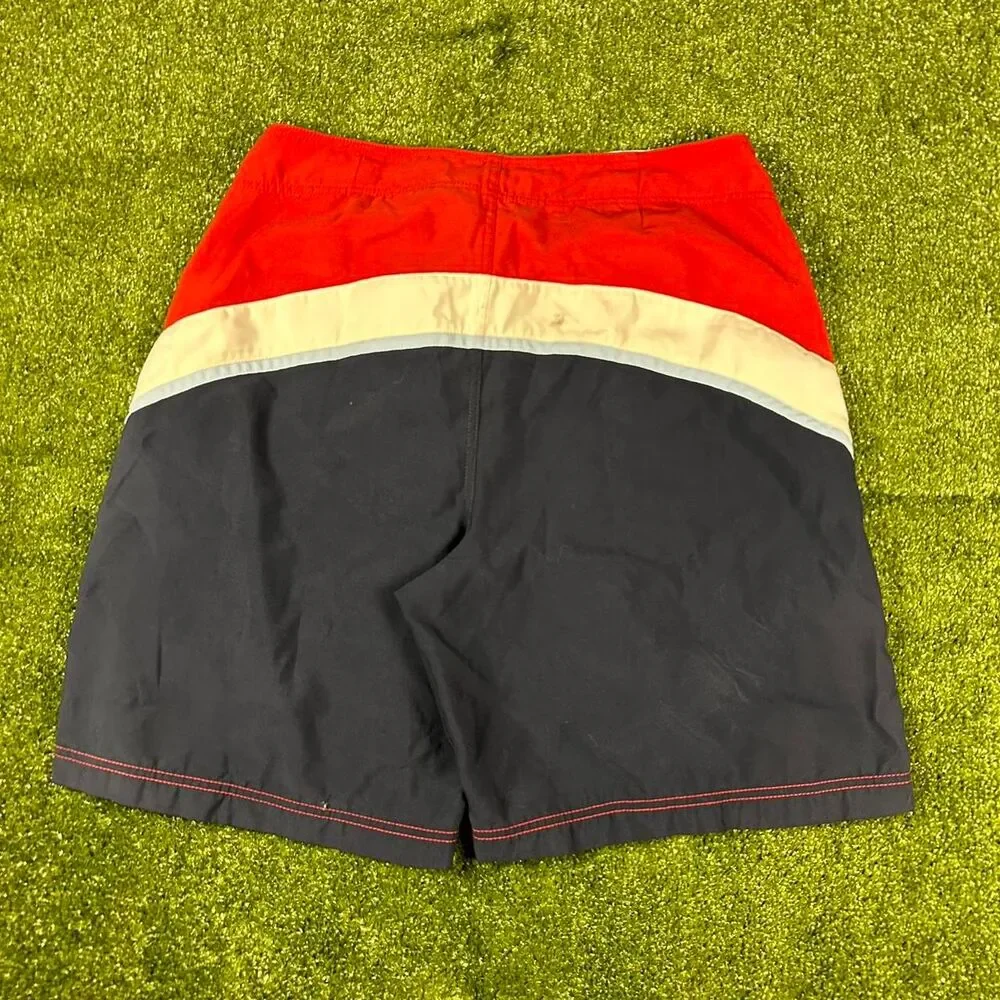 Nautica Men's Red and Orange Swim-briefs-shorts